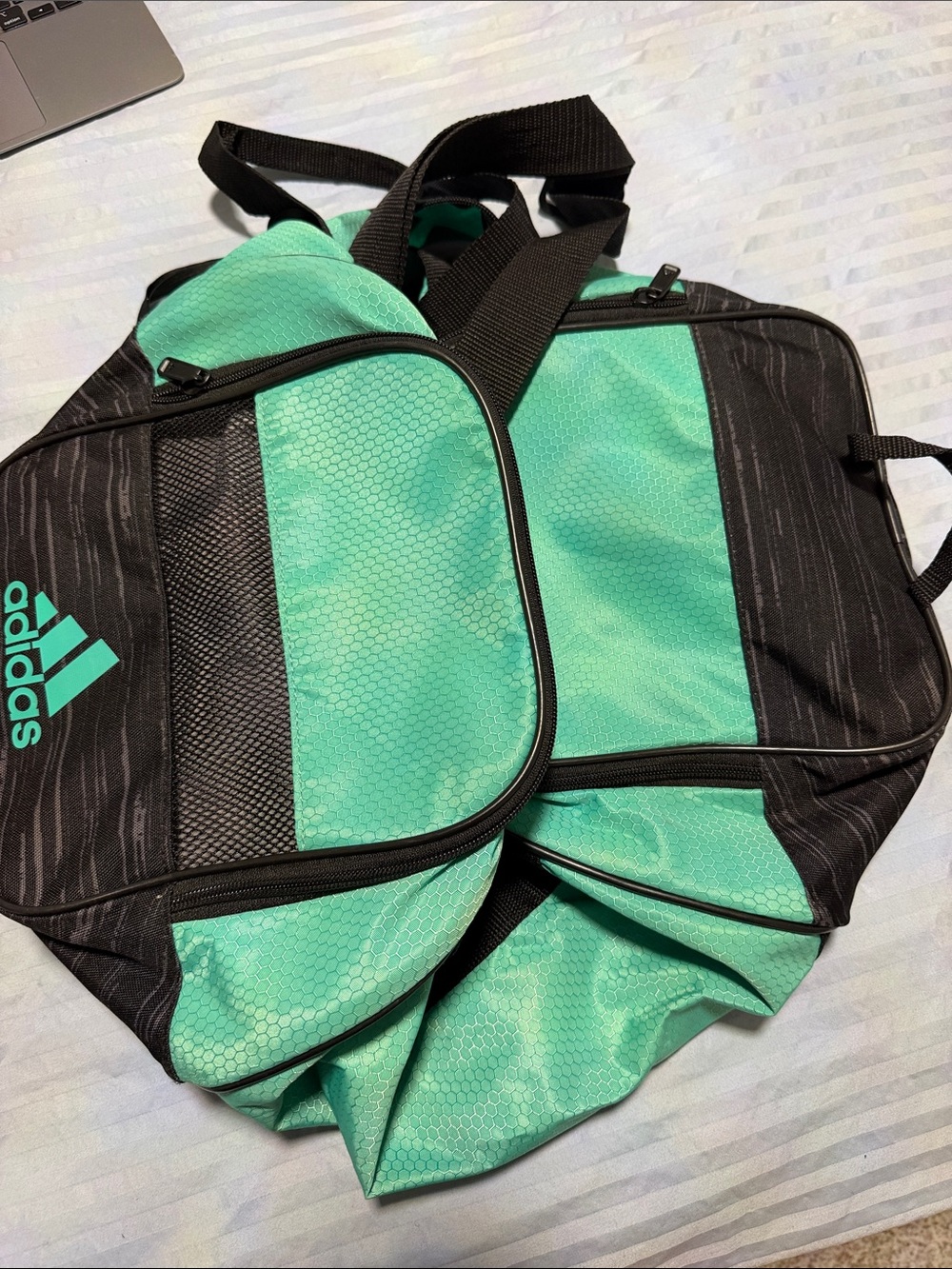 adidas turquoise travel duffle bag